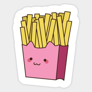 Cat French Fries Sticker